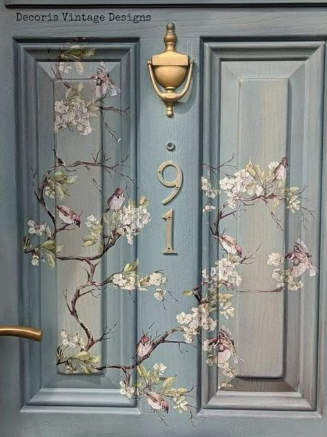 Furniture Decals, Decor Transfers, Redesign With Prima, Decoupage Furniture, Painted Front Doors, Diy Furniture Renovation, Furniture Renovation, Hand Painted Furniture, Painted Doors