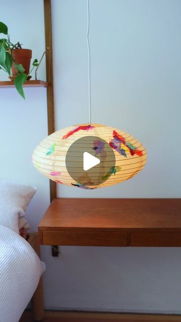 Phin Harper on Instagram: "Repairing a broken paper lamp using colourful mulberry paper.

Feel like @harford_house would approve." Upcycle Lamp, Paper Lampshade, Mulberry Paper, Painted Paper, Lamp Shades, Lampshades, Light Shades, Paper Lamp, Lamp Shade