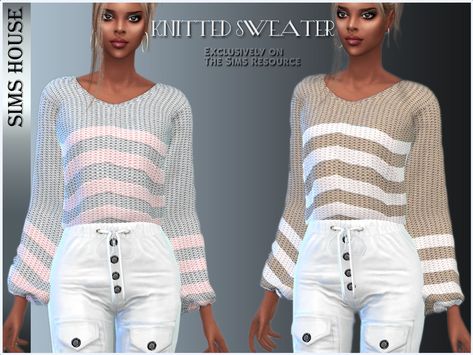 Indie Sims 4 Cc, Sims 4 Cc Sweaters, Sims Tops, Sims 4 Female Clothes, Silk Jumpsuit, Cc The Sims 4, Female Clothes, Los Sims 4, Lazy Outfits