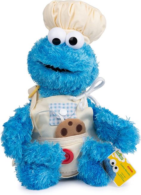 TEACH ME COOKIE MONSTER: This 15” plush features Cookie Monster dressed as a chef, with a sensory-stimulating apron and features that teach kids dressing skills: a buckle, button, tie cord, zipper, snap button, and a removable chocolate chip cookie. SOFT & HUGGABLE: This adorable Sesame Street plush toy features surface-washable construction for easy cleaning and is made from a soft, premium material that meets our famous GUND quality standards. Appropriate for ages 1 and up. Easter Gift Ideas For Kids, Cookie Monster Plush, Sesame Street Toys, Sesame Street Plush, Amazon Toys, Easter Gift Ideas, Soft Chocolate Chip Cookies, Food Clothes, Nick Jr