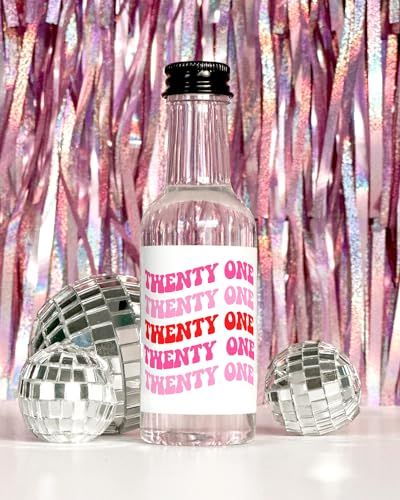 Set of Disco 21st Birthday Mini Liquor Labels - Set of 16 - LABELS ONLY - Groovy Twenty One 50 mL Shot Bottle Labels, Vodka Shooter Birthday Party Favor Labels, RIP Fake ID Disco 21st Birthday, 21st Alcohol Bottle, Alcohol Bottle Decorations 21st Birthday, 21st Birthday Mini Bottle Ideas, Bling Alcohol Bottle 21st Birthday, 21st Birthday Favors, 21st Birthday Wine Bottle Labels, Adult Birthday Party Favors, Handmade Party Favors