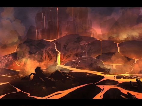 Lava speedpaint by APetruk on DeviantArt Plant Concept Art, Chinese Monster, Starship Design, River Art, Fantasy Places, Landscape Scenery, Fantasy Aesthetic, Plant Art, Environment Concept Art