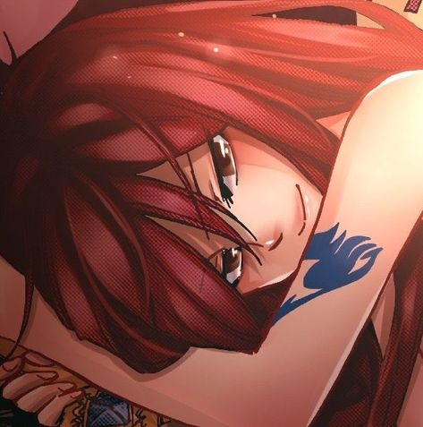 Fairytale Icons Anime, Erza Scarlet Manga Color, Erza Scarlet Icon Manga, Ezra Scarlet Icon, Erza Manga Icon, Erza Scarlet Official Art, Erza Scarlet Tattoo, Ezra Fairy Tail, Erza Pfp