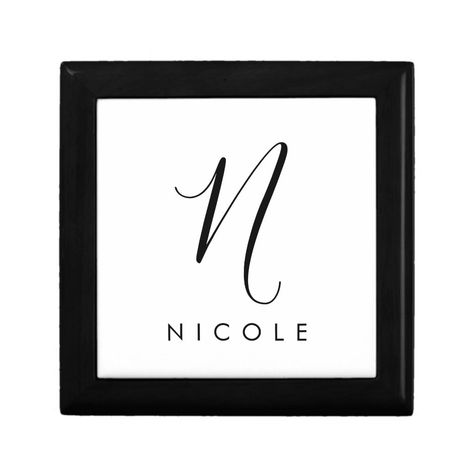 Elegant Monogram, White Gift Boxes, White Gifts, Free Design, Tool Design, Gift Box, Created By, Monogram, Black And White