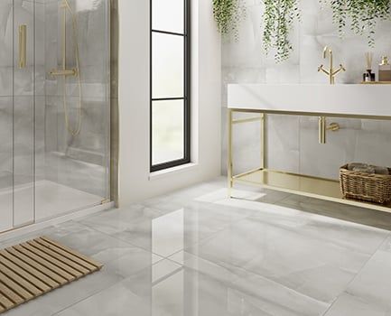 Onyx Tile Bathroom, Tile Giant, Beige Floor Tile, Large Floor Tiles, Marble Bathroom Floor, Onyx Tile, Marble Effect Tiles, Grey Wall Tiles, White Marble Bathrooms