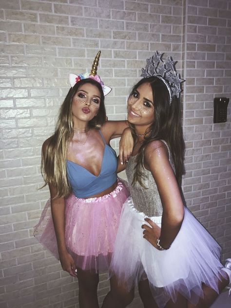 Unicorn Halloween Costume, Bff Halloween Costumes, Best Friend Halloween Costumes, Halloween Coustumes, Halloween Costumes College Girls, Duo Halloween Costumes, Cute Couple Halloween Costumes, Diy Kostüm, Unicorn Halloween