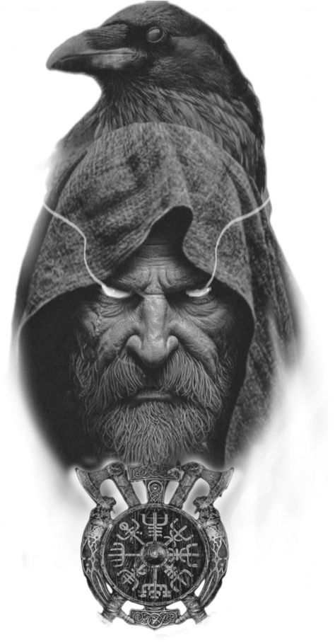 Odin Face Tattoo Design, Viking Realistic Tattoo, Ragnar Lothbrok Tattoo Design, Odin Tattoo Design Norse Mythology, Odin Tattoo Design, Odin Face, Ragnar Tattoo, Female Viking Warrior, Ragnar Lothbrok Tattoo