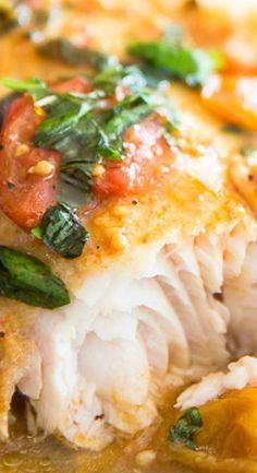 Poached Fish, Best Fish Recipes, Tilapia Fish Recipes, Fish Recipes Baked, Tomato Basil Sauce, Basil Sauce, Fish Recipes Healthy, Fish Dinner, Healthy Fish