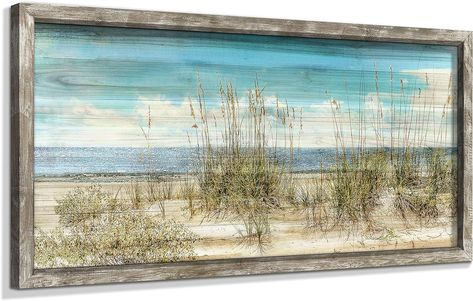 Seascape Framed Wooden Wall Art: Beach Art Prints Ocean Painting Style Artwork Seaside Wall Decor Sand Dunes Picture Coastal Theme Prints for Bedroom 24"x12"
#coastal#beach#walldecor
#paidlink Coastal Pictures, Theme Painting, Beach Art Prints, Beach House Wall Art, Ocean Artwork, Coastal Theme, Coastal Painting, Beach Wall Decor, Ocean Painting