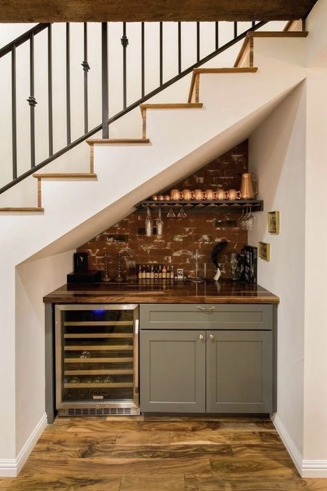 Basement Under Stairs Ideas, Under Stairs Wine Storage, Stairs Wine Storage, Bar Under Stairs, Under Stairs Storage Ideas, Stairs Storage Ideas, Cozy Home Ideas, Under Stairs Nook, Under Stairs Storage Solutions