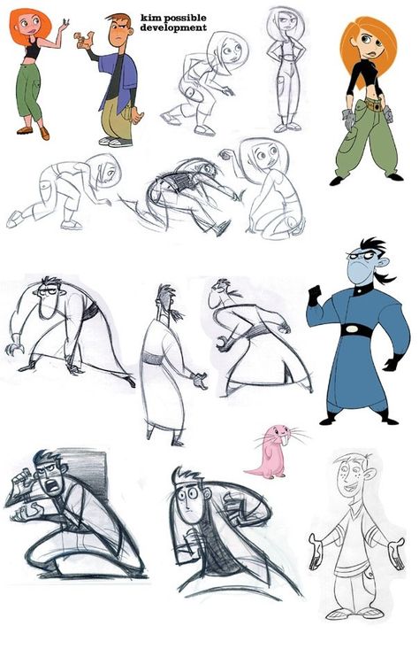 Kim Possible development Stephen silver Silver Drawing, Kim Possible Characters, Stephen Silver, Cartoon Tutorial, Animation Characters, Disney Concept Art, Model Sheet, Character Design Sketches, Kim Possible