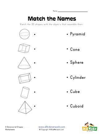 3d Shapes Kindergarten, 3d Shapes Worksheets, Name Matching, Shapes Worksheet Kindergarten, Shapes Kindergarten, Vowel Worksheets, Geometry Worksheets, Pattern Worksheet, Matching Worksheets