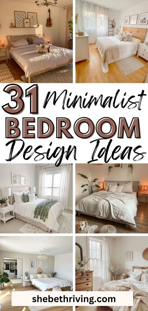 31 Minimalist Bedroom Ideas That Even Maximalists Will Love Bedroom Ideas For Studio Apartments, Minimalistic Master Room, Bedroom Style Ideas Modern Simple, Master Bedrooms Decor Cozy Minimalist, Minimal Room Design Bedroom Ideas, Bedroom Ideas With Furniture, Bedroom Decor Clean Aesthetic, Bedroom Decor Simple Minimalism, 30 Year Old Woman Bedroom Ideas