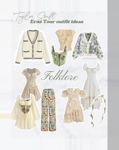 Taylor Eras Tour Outfits Folklore, Taylor Swift Clothing Style, Eras Tour Fits Folklore, Taylor Swift Concert Outfit Simple, Taylor Swift Eras Outfits Folklore, Taylor Folklore Era Outfits, Taylor Swift Concert Outfit Eras Tour Folklore, Taylor Swift August Outfit, Taylor Swift Eras Folklore Outfit