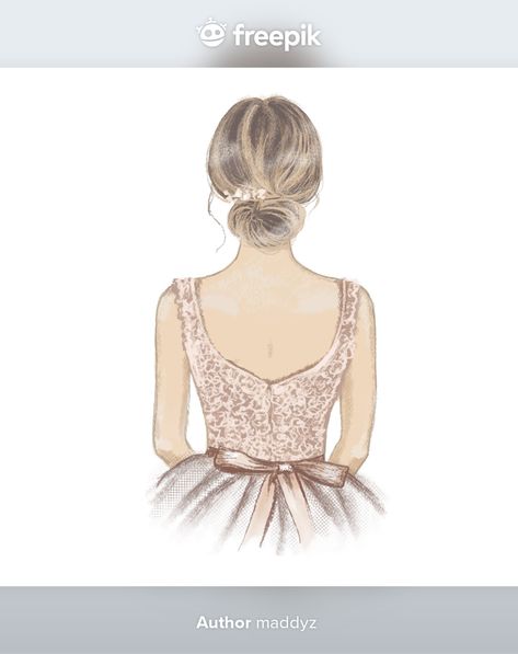 Bride Vector Illustration, Back Drawing, Watercolor Woman, Wedding Watercolor, Painted Illustration, Diy Embroidery Patterns, Iphone Wallpaper Tumblr Aesthetic, Digital Portrait, Brides And Bridesmaids