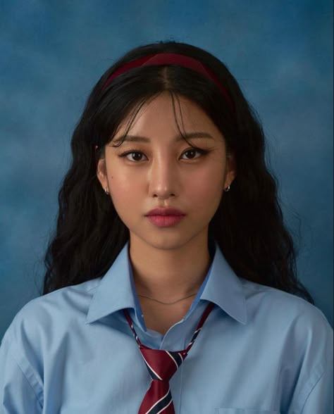 Id Picture Hairstyles, Graduation Pictorial Studio, Yearbook Pose, Yearbook Makeup, Senior Portraits Yearbook, Senior Pictures Yearbook, Photo Yearbook, Yearbook Photoshoot, Korean Photoshoot