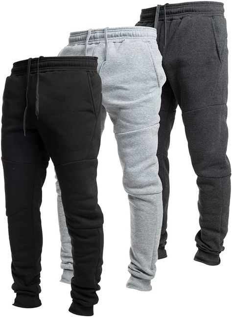 Men's Joggers: If you are looking for high-quality men's jogger sweatpants then look no further. We're proud to offer durable mens jogger pants. Mens Joggers Material: High-quality fleece mens athletic pants make for the ideal mens workout pants. Jogger Pants For Men Styles With Zipper Pocket: Our activewear tech fleece joggers for men come in 3 styles: Black sweatpants 3 Pack, Color Block 3 Pack & Black, Heather Grey & Charcoal Grey sweatpants 3 Pack. Mens Workout Pants, Joggers For Men, Mens Joggers Sweatpants, Mens Athletic Pants, Sweatpants With Pockets, Mens Jogger Pants, Black Sweatpants, Grey Sweatpants, Mens Joggers