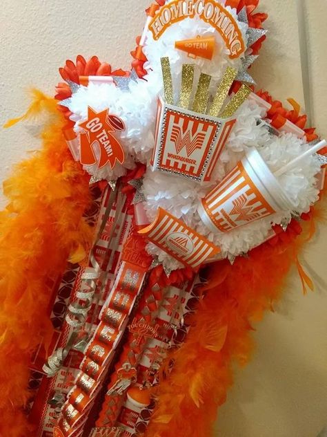 This homecoming mum is the most Texan thing you've seen Texas Mums, Sr 25, Homemade French Fries, Mums Homecoming, Graduation Hat, Event Planning Business, Homecoming Mums, French Fries, Reusable Bags