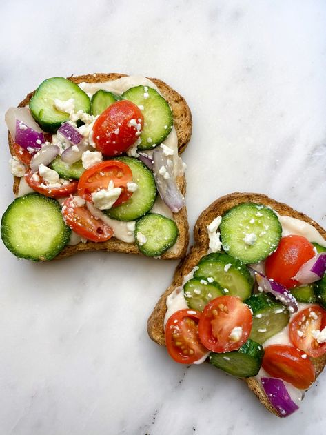 Greek Style Toast Balsamic Glaze, Greek Style, Vegetarian Cheese, Feta Cheese, Cherry Tomatoes, Avocado Toast, Feta, Meal Prep, Food Blog