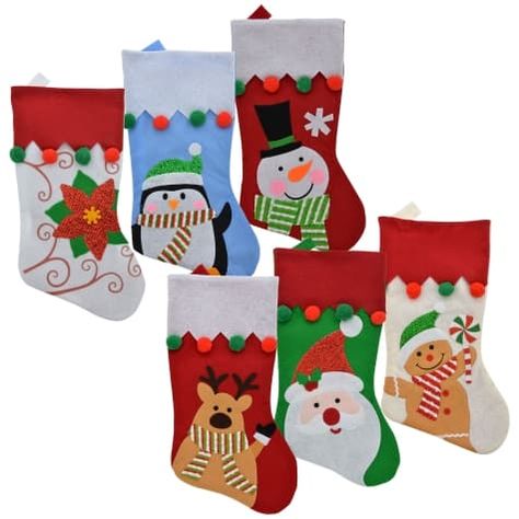 Christmas Crafts To Make And Sell, Burlap Christmas Stockings, Christmas Stocking Hangers, Felt Christmas Stockings, Stocking Ideas, Christmas Stockings Diy, Felt Stocking, Red White Christmas, Stockings Christmas