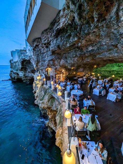 What It’s Like Dining at the Famous Italy Cave Restaurant (Is Grotta Palazzese Really Worth It?) Cave Restaurant Italy, Italy Riviera, Grotta Palazzese, Cave Restaurant, Cruise Italy, Italy Restaurant, Best Places In Italy, Italy Trip Planning, Travel Inspiration Destinations