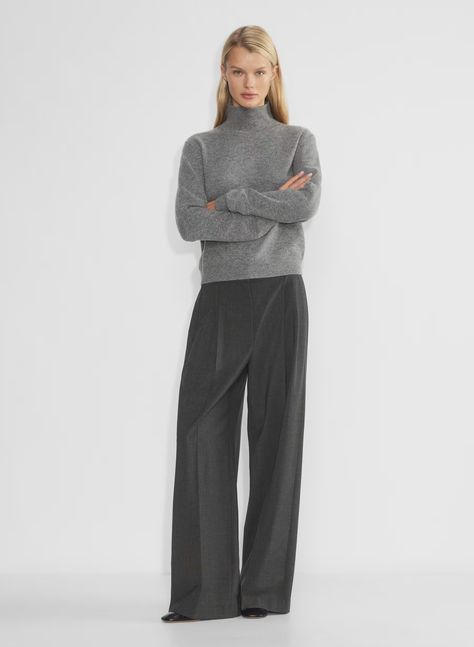 REPRESENT PANT - Relaxed high-rise ultra-wide-leg virgin wool pleated pants Aritzia Outfit, Olive Mini Skirt, Fall Activewear, Light Structure, Sweat Vest, Tartan Pants, Cropped Linen Pants, Suiting Fabric, Fall Denim