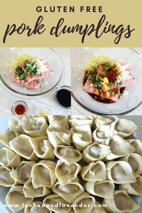 Homemade Dumpling Dough, Gluten Free Dumpling, Gluten Free Dumpling Wrappers, Homemade Wontons, Homemade Dipping Sauce, Gluten Free Chinese Food, Gluten Free Asian Recipes, Homemade Dumplings Recipe, Gluten Free Dumplings