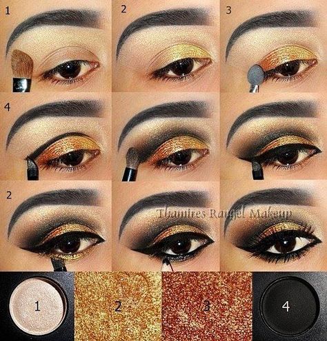 Maquillaje negro y dorado Cleopatra Make-up, Arabic Make-up, Egyptian Eye Makeup, Steampunk Makeup, Cleopatra Makeup, Egyptian Makeup, Arabic Makeup, Egyptian Style, Eye Makeup Steps