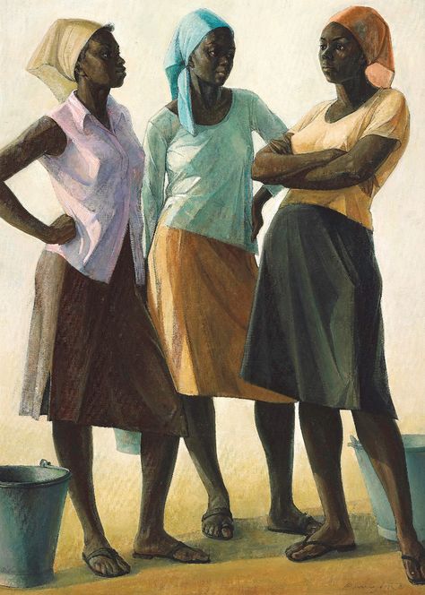 Creole Art, Jamaica Art, Jamaican Art, Haitian Art, Afrique Art, Afrikaanse Kunst, Caribbean Art, African Art Paintings, Three Women