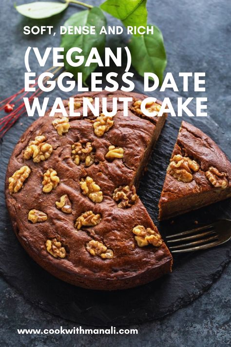 Desserts With Dates, Easy To Make Cake, Date And Walnut Cake, Refined Sugar Free Recipes, Rich Cake, Vegan Baking Recipes, Dairy Free Cake, Sugar Free Cake, Eating Vegan