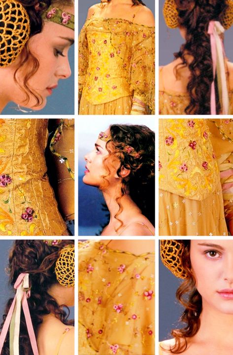 Padme Amidala Yellow Dress, Padme Meadow Dress, Padme Amidala Picnic Dress, Padme Picnic Dress, Padme Yellow Dress, Padme Inspired Outfits, Padme Disneybound, Padme Costume Diy, Padme Amidala Dress