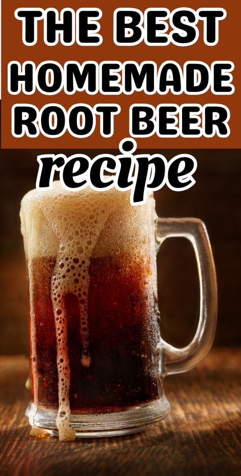 Homemade Root Beer (15-Minute Recipe)- SoFestive.com Homemade Yoohoo Drink, How To Make Root Beer, Root Beer Recipe Homemade, Rootbeer Recipes, Root Beer Syrup Recipe, Homemade Rootbeer Recipe, Homemade Root Beer Recipe, Homemade Still, Homemade Root Beer