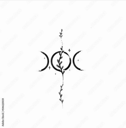 Triple Moon Finger Tattoo, Triple Goddess Tattoo Design, Triple Goddess Tattoo, Moon Wrist Tattoo, Triple Moon Tattoo, Eclipse Tattoo, Tattoos 2023, Anniversary Tattoo, Pagan Tattoo