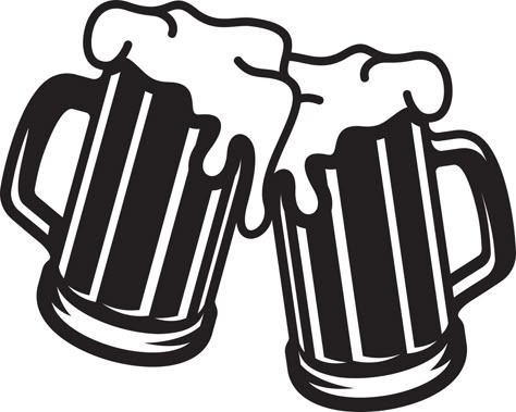 Beer Mug Clip Art, Beer Clipart, Clip Art Black And White, Custom Business Signs, Beer Art, Beer Logo, Silhouette Stencil, Art Black And White, Black N White Images