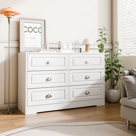 UBesGoo 4-Drawer Dresser Pure White with Metal Handles Bedside Night Stand Bedroom, White Night Stand Bedroom, Night Stands Bedroom, Bedroom White, 4 Drawer Dresser, Bedside Night Stands, Night Stand, Sewing For Beginners, Pure White, Chest Of Drawers