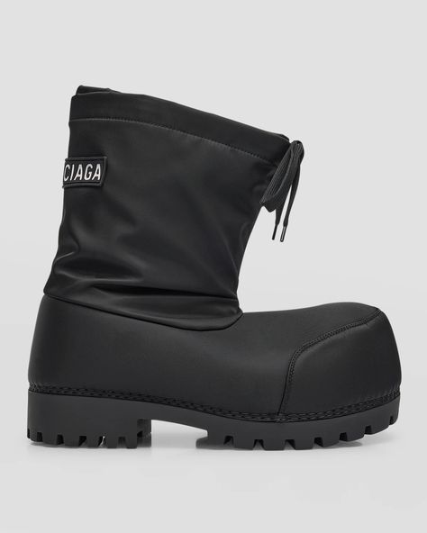 Balenciaga Alaska Low Snow Boots In Black | ModeSens Cristóbal Balenciaga, Balenciaga Women, First Perfume, Low Boots, Five Points, Marine Serre, Lug Sole, Dog Accessories, Chunky Heel