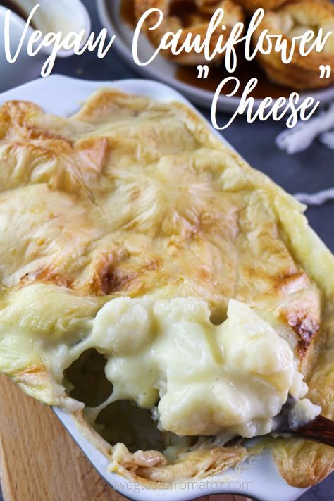 Vegan Cauliflower "Cheese" - a Veg Taste from A to Z Vegan Cauliflower Cheese, Vegan Cheesy Cauliflower, Vegan Cauliflower Cheese Sauce, Cauliflower Velveeta Cheese, Cauliflower Cheese Recipe Uk, Cauliflower Cheese British, Vegan Bacon Bits, Best Healthy Dinner Recipes, Vegan Mozzarella