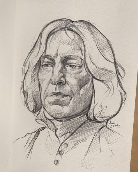 Snape Drawing, Harry Potter Portraits, Harry Potter Sketch, Harry Potter Art Drawings, Pencil Sketch Images, Portraiture Drawing, Harry Potter Drawings, Soyut Sanat Tabloları, Portrait Sketches