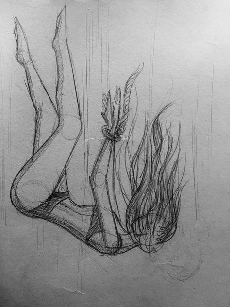 Women Falling Drawing, Body Falling Drawing, Meaningful Drawing About Love, Women Sketches Pencil, Throwing Up Drawing, Interesting Drawing Ideas Creative, Person Falling Drawing Reference, Falling Sketch, Meaningful Sketches