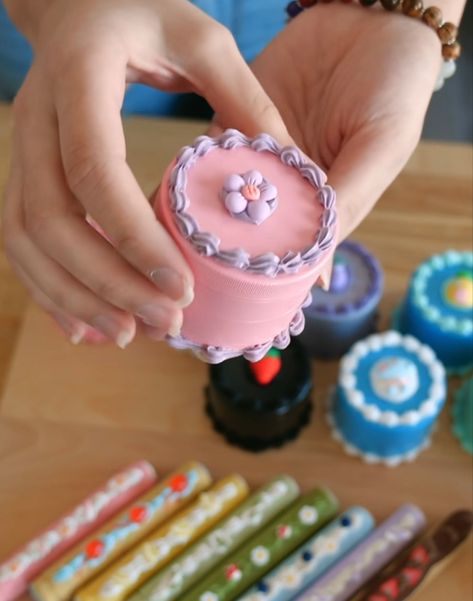 Clay Grinder, Cute Grinders, Cake Grinder, Acrylic Nail Drill, Frosted Cake, Fake Cakes, Clay Cake, Resin Work, Milk & Mocha