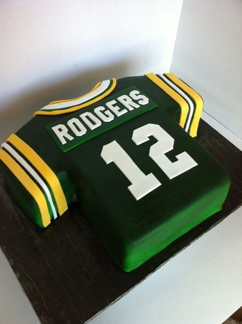 Packers Jersey Green Bay Packers Birthday, Football Party Cake, Green Bay Packers Cake, Packers Cake, Jersey Cake, Yoghurt Cake, Sport Cakes, Football Birthday Party, Football Cake