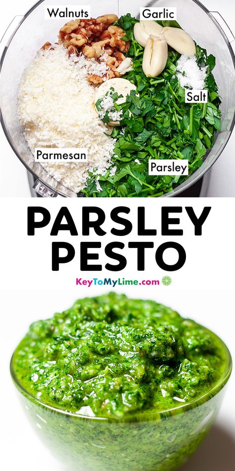 Leftover Parsley Recipes, Parsley Pesto Pasta, Cooking With Parsley, Recipes That Use Parsley, Uses For Parsley, Things To Do With Parsley, How To Use Parsley, Parsley Sauce Recipe, Recipes Using Parsley