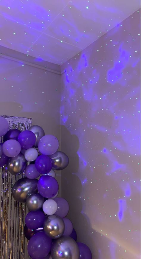 Lavender Aesthetic Birthday, Fake Bday Snaps, Purple Decorations Party Birthday, Purple Balloon Decoration, Birthday Dekoration, Bday Background, Purple Party Decorations, Surprise Birthday Decorations, 22 Birthday