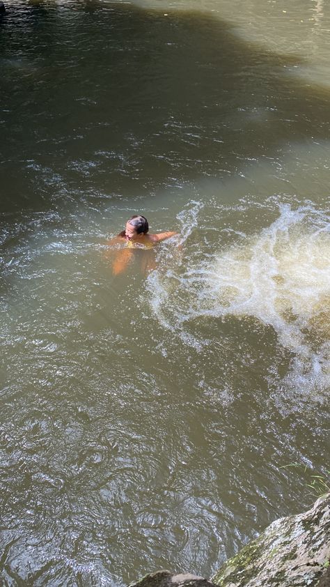 River Jumping Aesthetic, Creek Swimming Aesthetic, Waterfall Swimming Aesthetic, Creek Swimming, Creek Aesthetic, Summer Waterfall Aesthetic, Waterfall Aesthetic, Open Water Swimming Aesthetic, Summer Mood