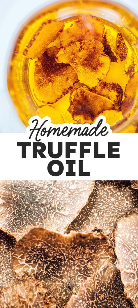 Enhance the flavor of your dish with your own homemade Truffle Oil. With three easy methods to choose from, you can enjoy this flavorful oil in tonight's meal! How To Make Truffle Oil, Diy Truffles, How To Make Truffles, Truffle Oil Recipes, Most Pinned Recipes, Homemade Truffles, Truffle Salt, Healthy Budget, Diy Food Gifts