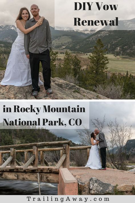 How we celebrated our seventh wedding anniversary in Estes Park, Colorado, with a Rocky Mountain Vow Renewal. And why we felt it was important to do this now. #colorado #rockymountainnationalpark #mountains #estespark #wedding #photography #anniversary via @trailingaway Colorado Vow Renewal, Mountain Vow Renewal, Vow Renewal Ideas, Renewing Vows, Photography Inspiration Nature, Wedding Renewal, Maternity Photography Couples, Estes Park Colorado, 10 Year Anniversary