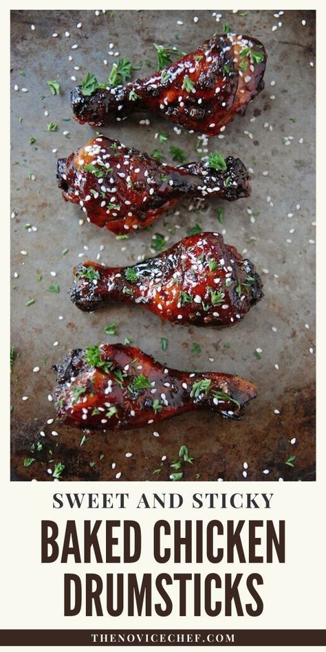 Sticky Chicken Drumsticks Baked, Asian Chicken Legs Recipes, Chicken Drumsticks Recipes, Chicken Drumstick Recipes Oven, Sticky Chicken Drumsticks, Drumstick Recipes Oven, Sticky Asian Chicken, Asian Glaze, Chicken Legs Recipes