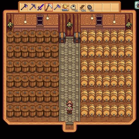 Stardew Valley Jars Vs Kegs, Preserves Jar Stardew Valley, Stardew Keg And Jar, Grandpa's Shrine Stardew Valley, Stardew Valley Shed Ideas Kegs, Kegs Stardew Valley, Wine Cellar Stardew Valley, Preserve Jars Stardew Valley, Stardew Valley Preserve Jar Shed