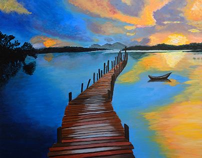 Check out new work on my @Behance portfolio: "Bridge at dawn" http://be.net/gallery/52516301/Bridge-at-dawn Bridge Over Water Painting, Bridge Art Paintings, Bridge Drawing, Bridge Artwork, Atelier Art, Beach Art Painting, Bridge Painting, Reflection Art, Bridge Art