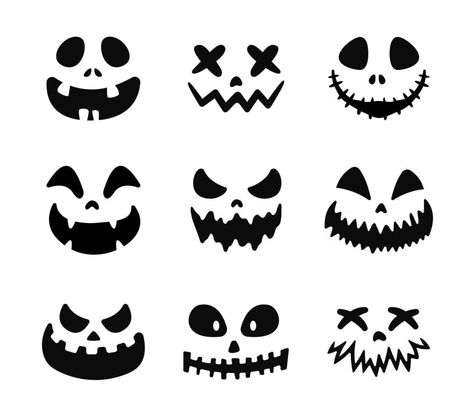 Scary Ghost Horror Face Silhouette Vector For Carving On Halloween Pumpkin Face Svg Free, Halloween Pumpkins Carvings Designs, Scary Pumpkin Faces, Scary Halloween Pumpkins, Halloween Pumpkin Carving Stencils, Pumpkin Carving Designs, Scary Funny, Jack O Lantern Faces, Jack O'lantern